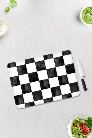 Cam Kesme Tahtası - Cam Kesme Tablası | Damalı Desen | 30cm x 40cm