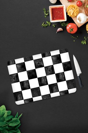 Cam Kesme Tahtası - Cam Kesme Tablası | Damalı Desen | 30cm x 40cm