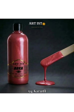 ART IST AURA Sedefli ve Vernikli Metalik Akrilik Boya 500 ml - 514 Karanfil