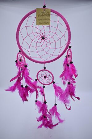 Düş Kapanı, 16 cm, Pembe, Rüya Kapanı, Dream Catcher, Dekorasyon