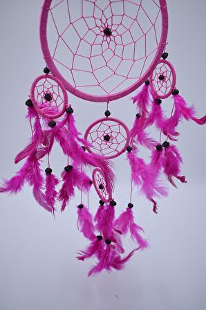 Düş Kapanı, 16 cm, Pembe, Rüya Kapanı, Dream Catcher, Dekorasyon