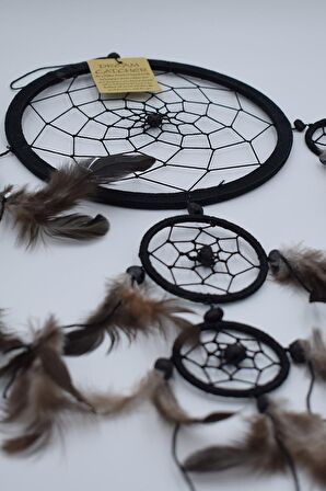 Düş Kapanı, 16 cm, Siyah, Rüya Kapanı, Dream Catcher, Dekorasyon