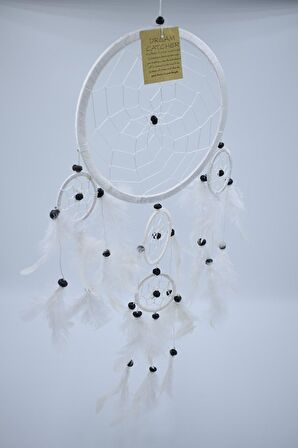 Düş Kapanı, 16 cm, Beyaz, Rüya Kapanı, Dream Catcher, Dekorasyon