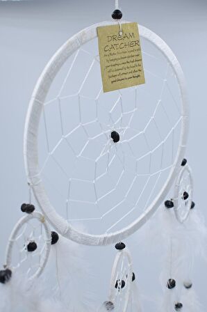 Düş Kapanı, 16 cm, Beyaz, Rüya Kapanı, Dream Catcher, Dekorasyon