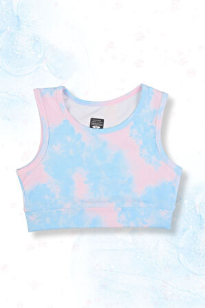 Batik Desenli Şort Etekli Crop Kız Çocuk Sporcu Takım