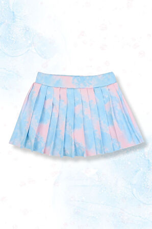 Batik Desenli Şort Etekli Crop Kız Çocuk Sporcu Takım