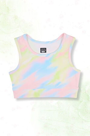 Batik Desenli Şort Etekli Crop Kız Çocuk Sporcu Takım