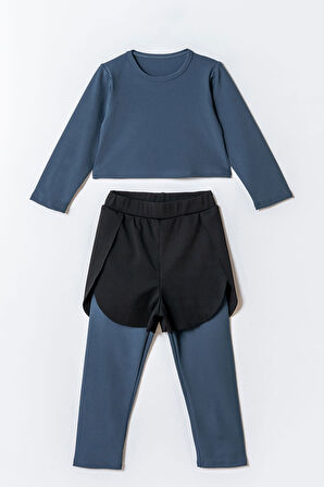 Şort Detaylı Kız Çocuk Spor Takım