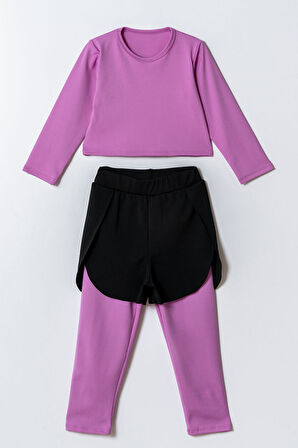 Şort Detaylı Kız Çocuk Spor Takım