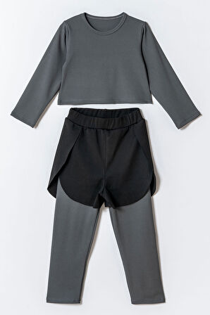 Şort Detaylı Kız Çocuk Spor Takım