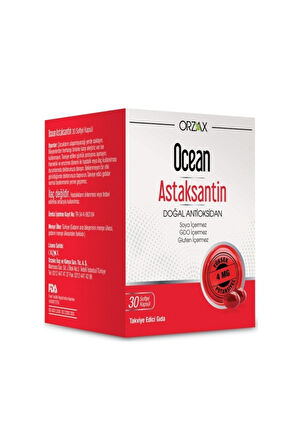 Ocean Astaksantin Doğal Antioksidan (30 Kapsül)