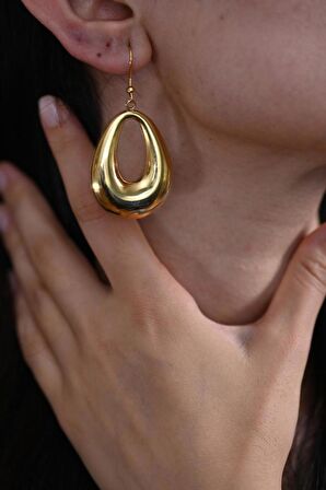 ÖZEL SERİ GOLD DAMLA ÇELİK KÜPE-CLKKP2