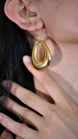 ÖZEL SERİ GOLD DAMLA ÇELİK KÜPE-CLKKP2