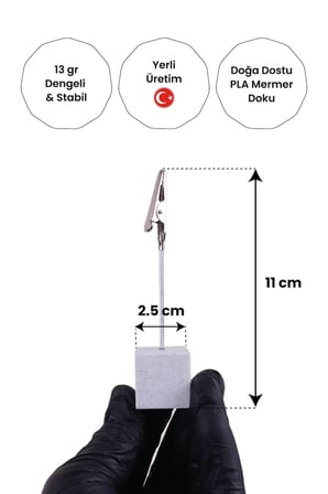 Metal Not Tutucu Metal Kiskacli Notluk Mermer Desenli Masaustu Not Tutacagi