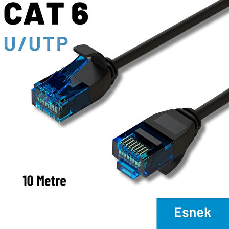 IRENIS 10 Metre CAT6 U/UTP Esnek Kablo, Siyah
