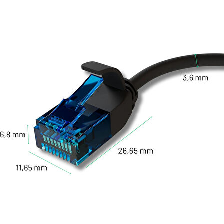 IRENIS 1 Metre CAT6 U/UTP Esnek Kablo, Siyah