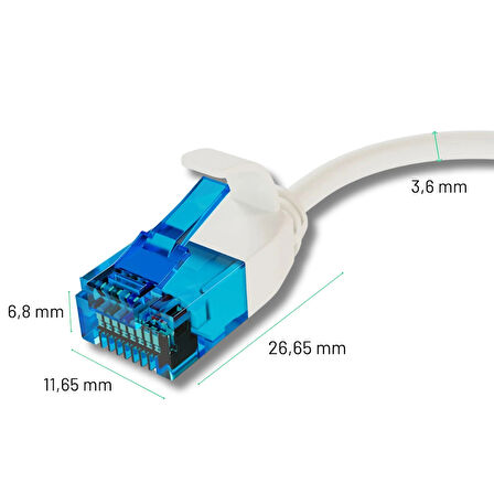 IRENIS 50 cm CAT6 U/UTP Esnek Kablo, Beyaz