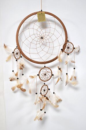 Rüya Kapanı, 27 cm, Kahverengi, Düş Kapanı, Dream Catcher