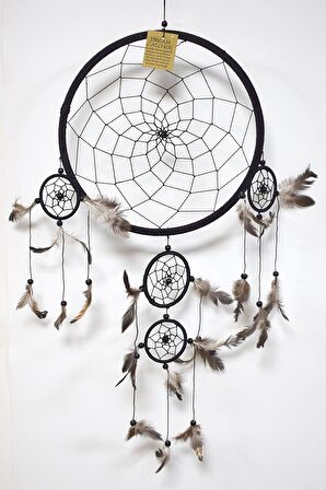 Rüya Kapanı, 27 cm, Siyah, Düş Kapanı, Dream Catcher