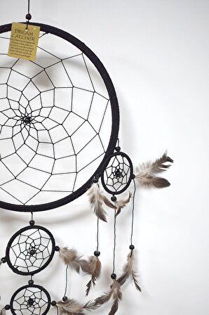 Rüya Kapanı, 27 cm, Siyah, Düş Kapanı, Dream Catcher