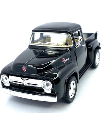 1956 Ford F - 100 Pickup Çek Bırak 5inch. Lisanslı Model Araba, Oyuncak Araba 1:38 Siyah