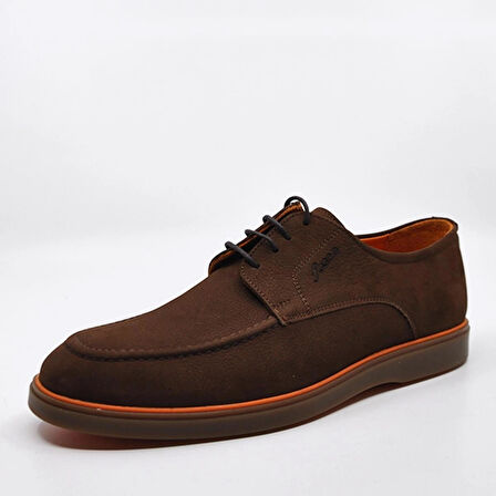 FOSCO-GÜNLÜK CASUAL AYAKKABI-NATUREL NUBUK-KAHVE RENK-BAĞCIKLI