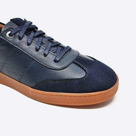 FOSCO-ERKEK GÜNLÜK SNEAKER AYAKKABI-HAKİKİ DERİ/SÜET-LACİVERT RENK