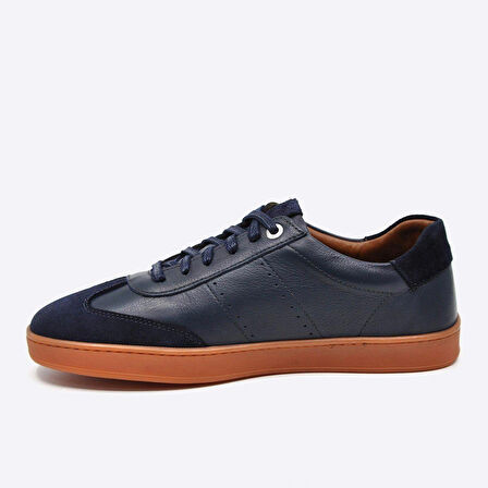 FOSCO-ERKEK GÜNLÜK SNEAKER AYAKKABI-HAKİKİ DERİ/SÜET-LACİVERT RENK