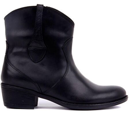 Sail Lakers - Siyah Deri Fermuarlı Kadın Bot