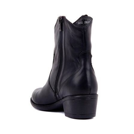 Sail Lakers - Siyah Deri Fermuarlı Kadın Bot