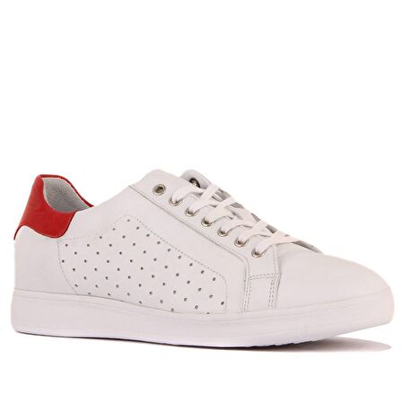 Sail Lakers - Beyaz Deri, Zımbalı Erkek Sneaker