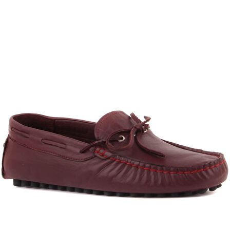 Sail Lakers - Bordo Deri Erkek Loafer