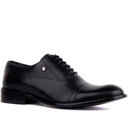 Fosco - Siyah Deri Neolit Erkek Klasik Ayakkabı