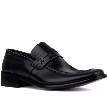 Fosco - Siyah Deri Neolit Erkek Klasik Ayakkabı