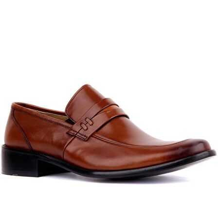 Fosco - Taba Deri Neolit Erkek Klasik Ayakkabı