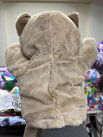Peluş 25 cm El Kuklası Kahverengi Rakun Kukla