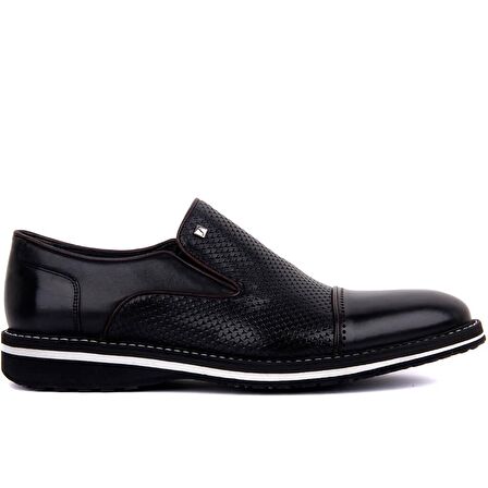 Fosco - Siyah Deri Erkek Günlük Ayakkabı