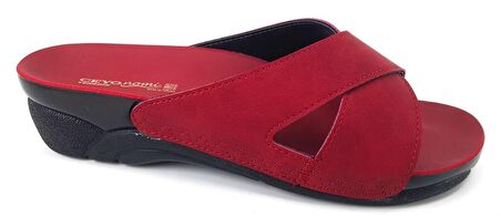 Venedik-9 Ceyo Kadın Terlik-Kırmızı