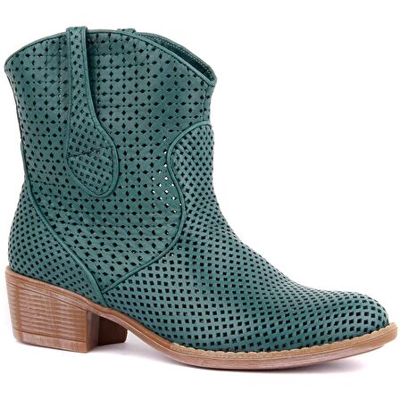 Sail Lakers - Yeşil Deri Fermuarsız Kadın Yaz Botu