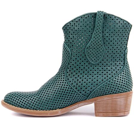 Sail Lakers - Yeşil Deri Fermuarsız Kadın Yaz Botu