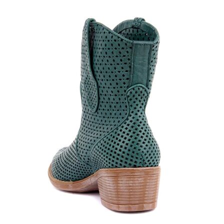 Sail Lakers - Yeşil Deri Fermuarsız Kadın Yaz Botu