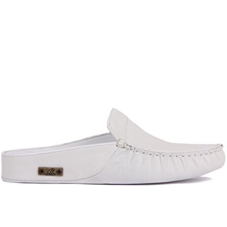 Sail Lakers - Beyaz Deri Erkek Ev Terliği