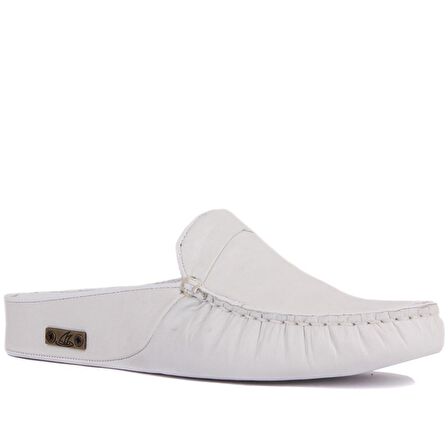 Sail Lakers - Beyaz Deri Erkek Ev Terliği