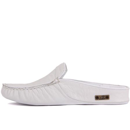 Sail Lakers - Beyaz Deri Erkek Ev Terliği