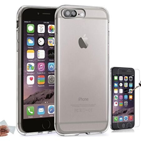Smcase İPhone 7 Tam Korumalı Silikon Kılıf  Cam Ekran Koruyucu