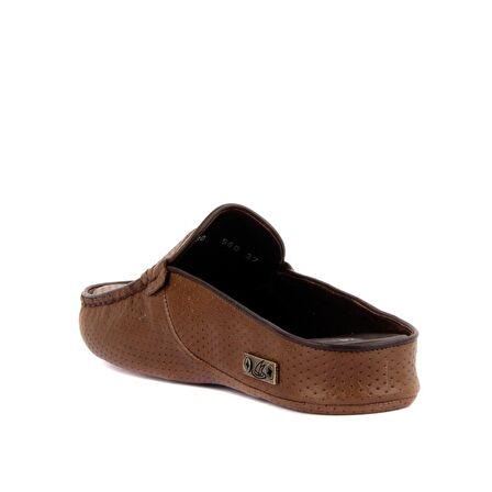 Sail Lakers - Kahverengi Deri Kadın Ev Terliği