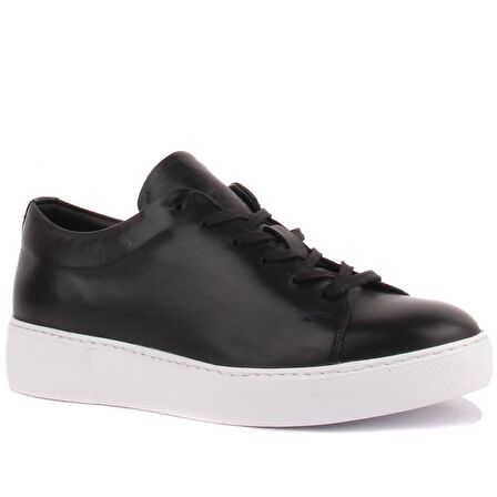 Sail Lakers - Siyah Deri Bağcıklı Erkek Sneaker