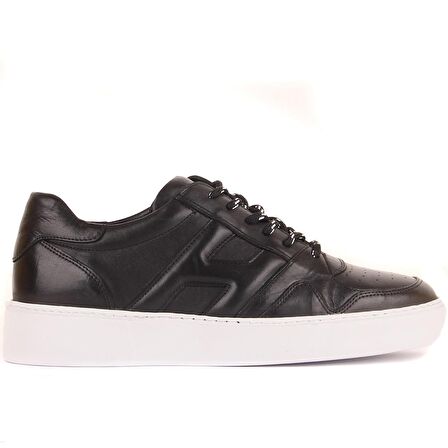 Sail Lakers - Siyah Deri Bağcıklı Erkek Sneaker