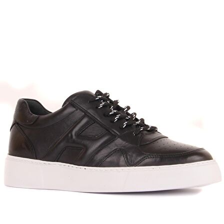 Sail Lakers - Siyah Deri Bağcıklı Erkek Sneaker