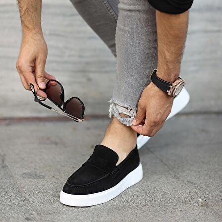 Sail Lakers - Siyah Süet Deri Erkek Günlük Ayakkabı